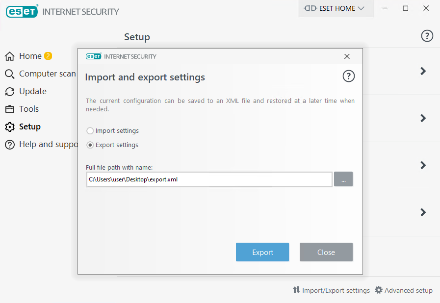 eset-export-settings